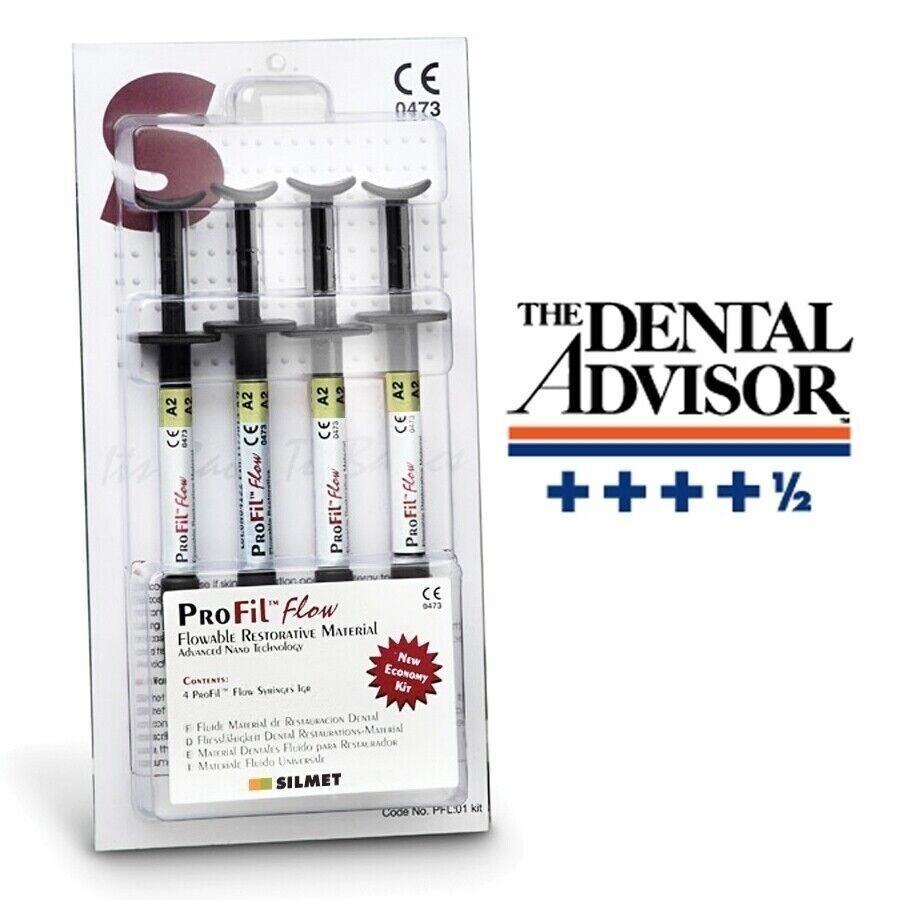 Silmet ProFil Flow Flowable Dental Composite 4 x 1gm Syringe pack, All Shades