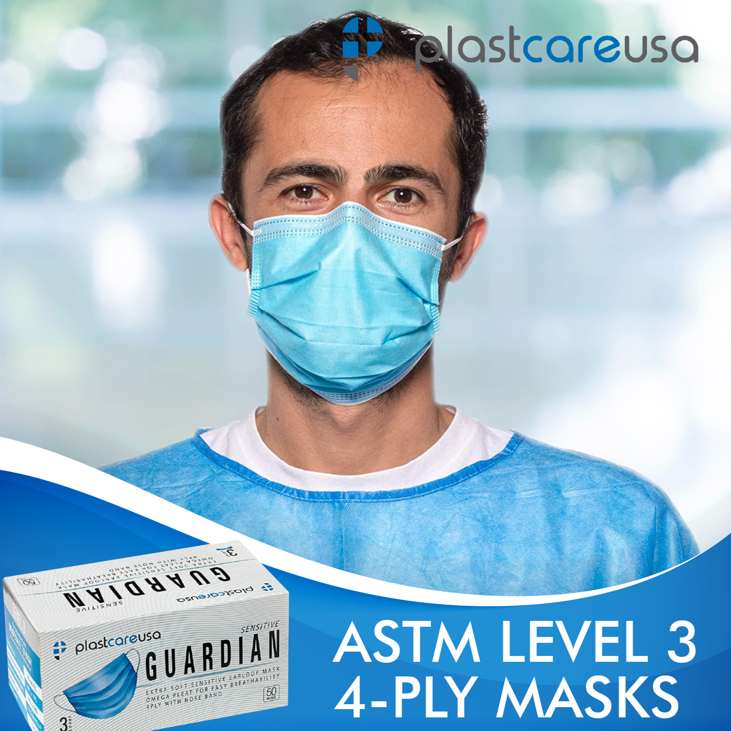 ASTM LEVEL 3 4-Ply Disposable Medical Surgical Protection Filter Face Masks