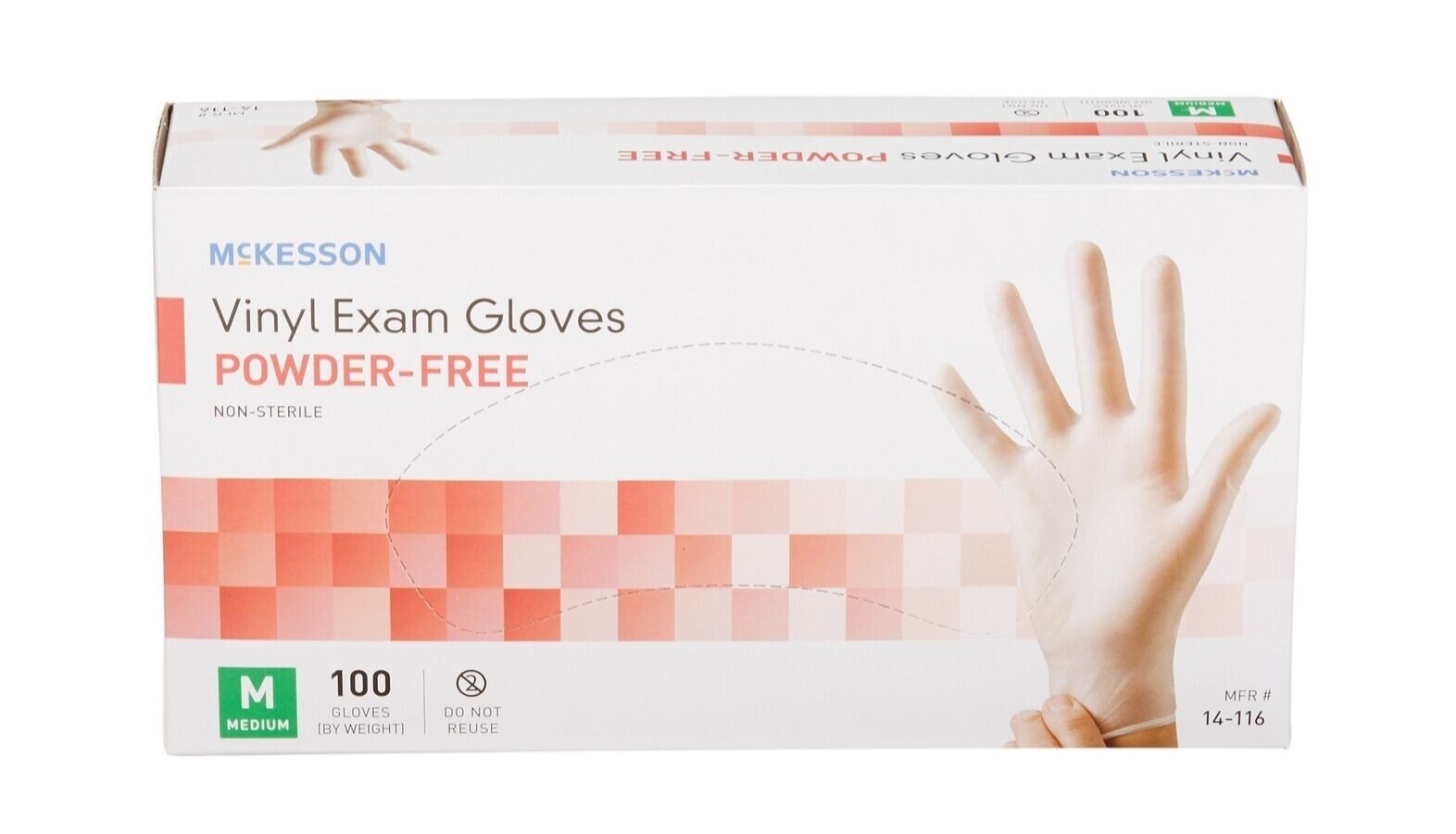 👉 McKesson Vinyl Exam Glove Standard – MEDIUM – 100 per Box 📦- 1 Box
