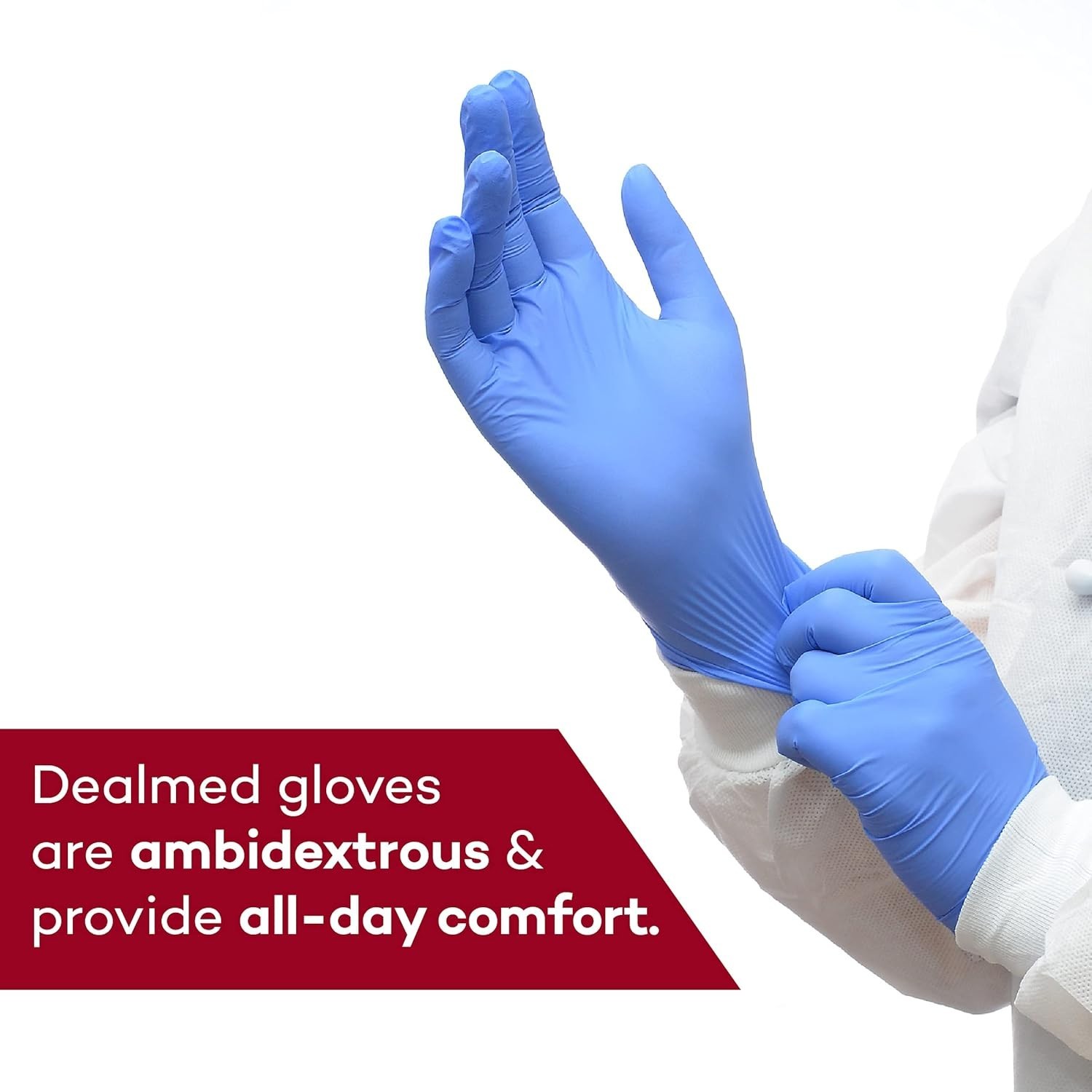 Medium Nitrile Exam Gloves, Stretchable, Latex-Free, 200 Count for Medical Use
