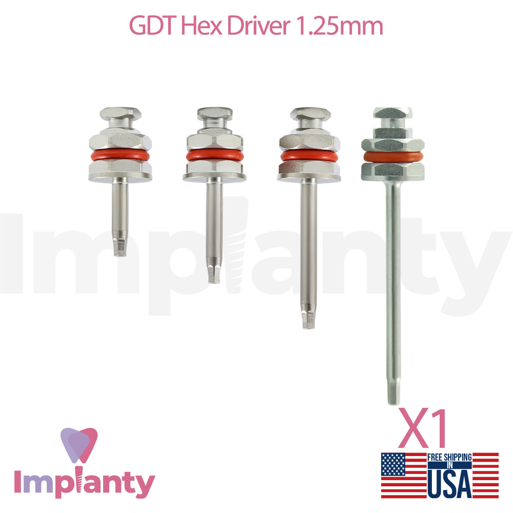 1x GDT Hex Driver 1.25mm Stainless Steel Insertion and Tightening Tool Dentist