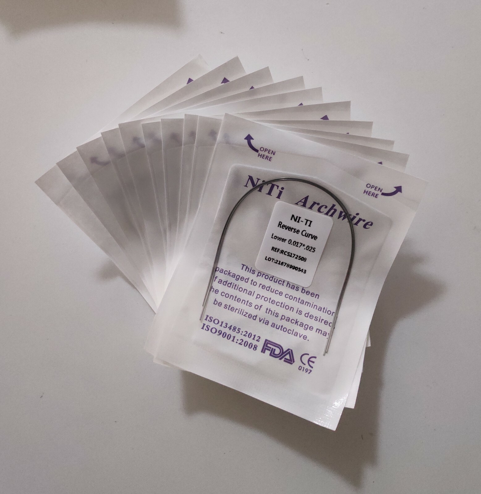 10Packs Dental Orth Reverse Curve Rectangular Arch Wires Super Elastic NITI