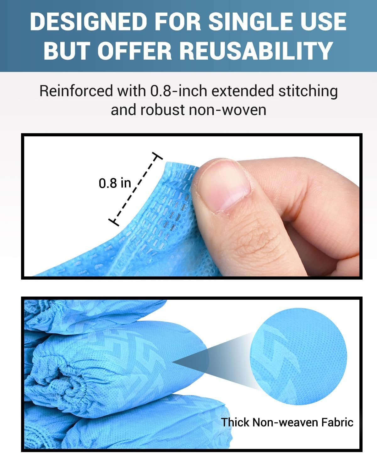 X-Large 100 Count Shoe Covers Disposable Non-Slip, Premium Cloth Boot Covers, Sl