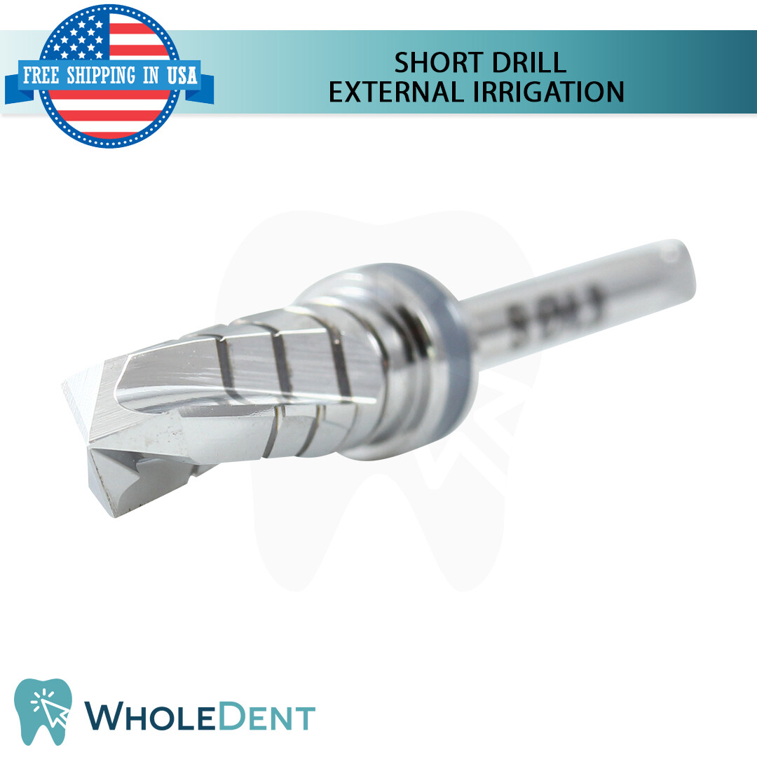 Sur gical Short Cylindrical Drill External Irri gation Dental Im plant Tool