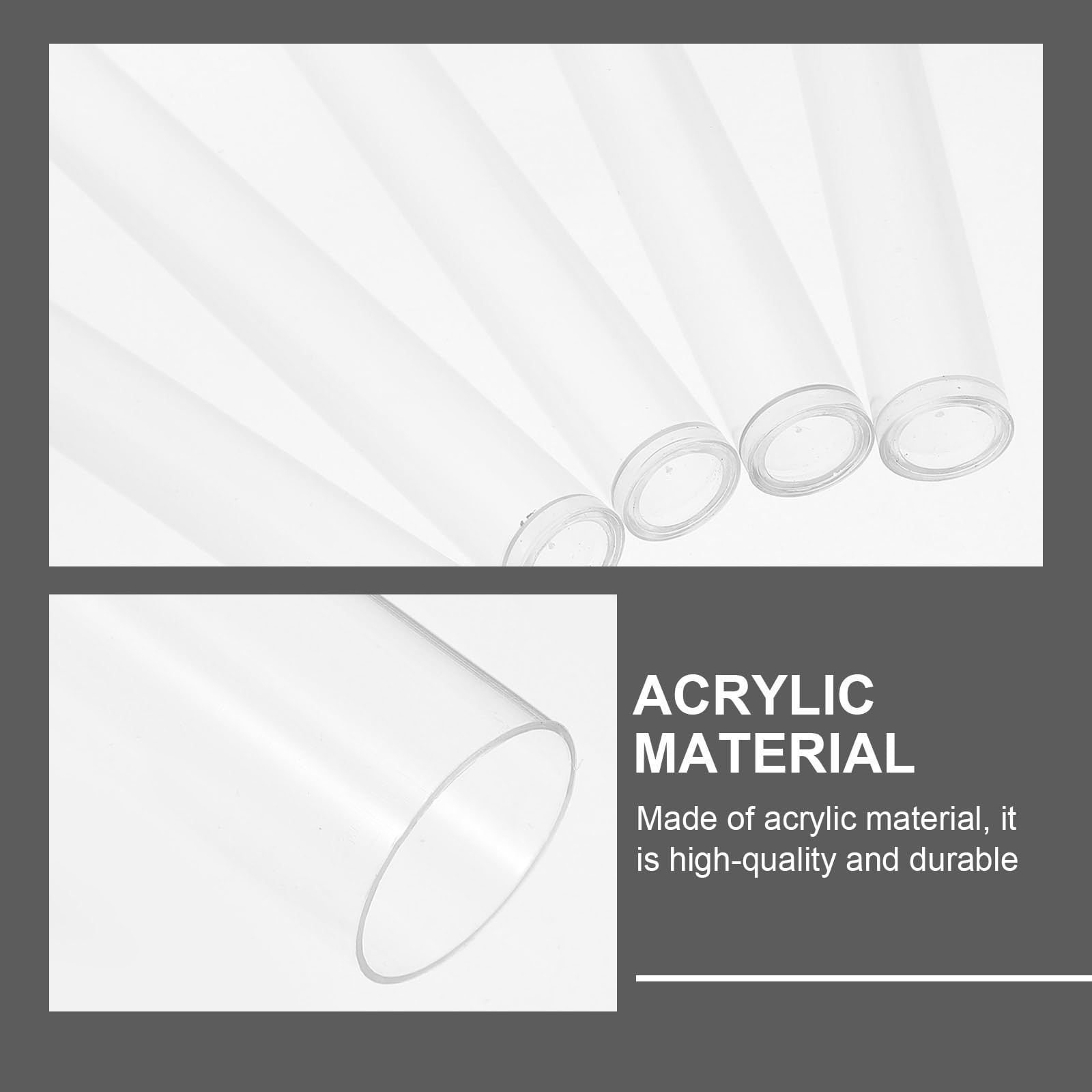 Clear PVC Tube 6 PCS Acrylic Tubes with Caps Empty Packaging Bead Storage