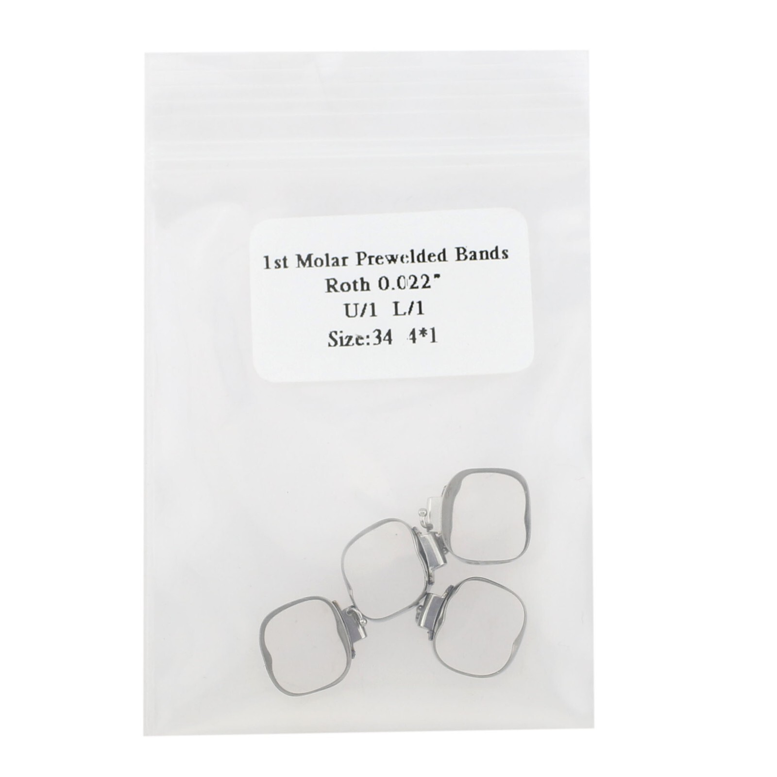 Dental Orthodontic Band Buccal Tube First Molar Band Roth 022 #32-#44 Pre-Welded