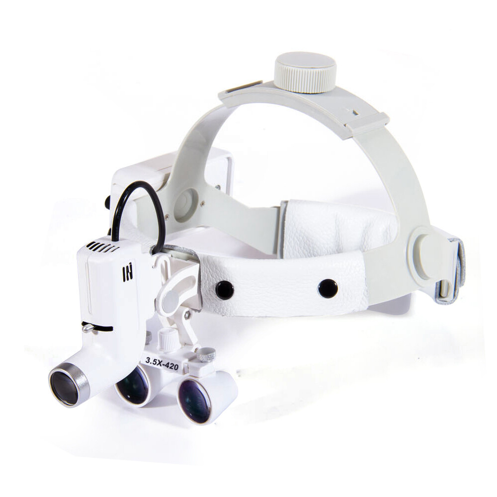 3.5X Dental Surgical Binocular Loupes Medical Headband Magnifier LED Headlight