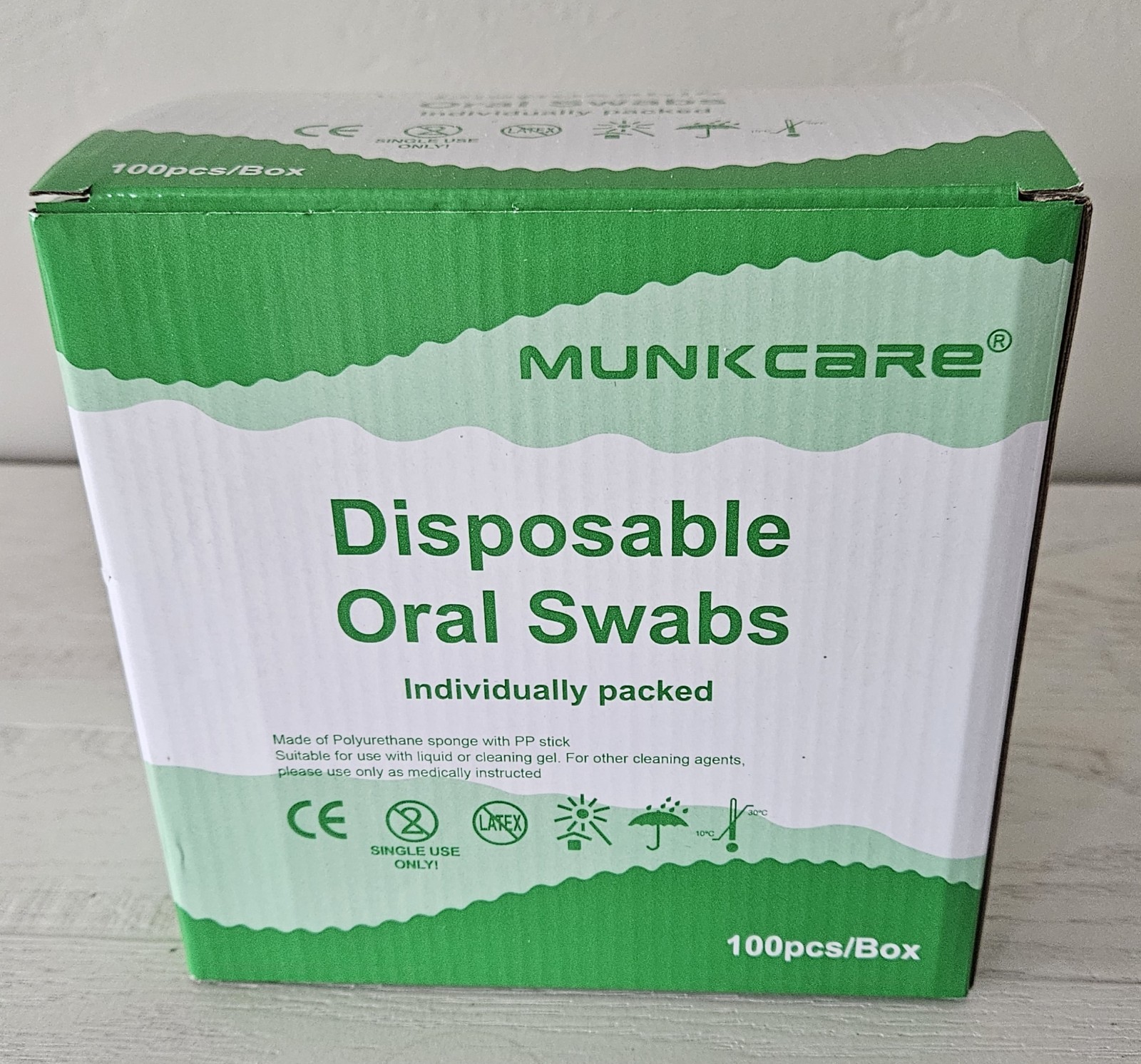 Munkcare Disposable Oral Care Swabs Individually Wrapped Sponge Tooth Cleaning