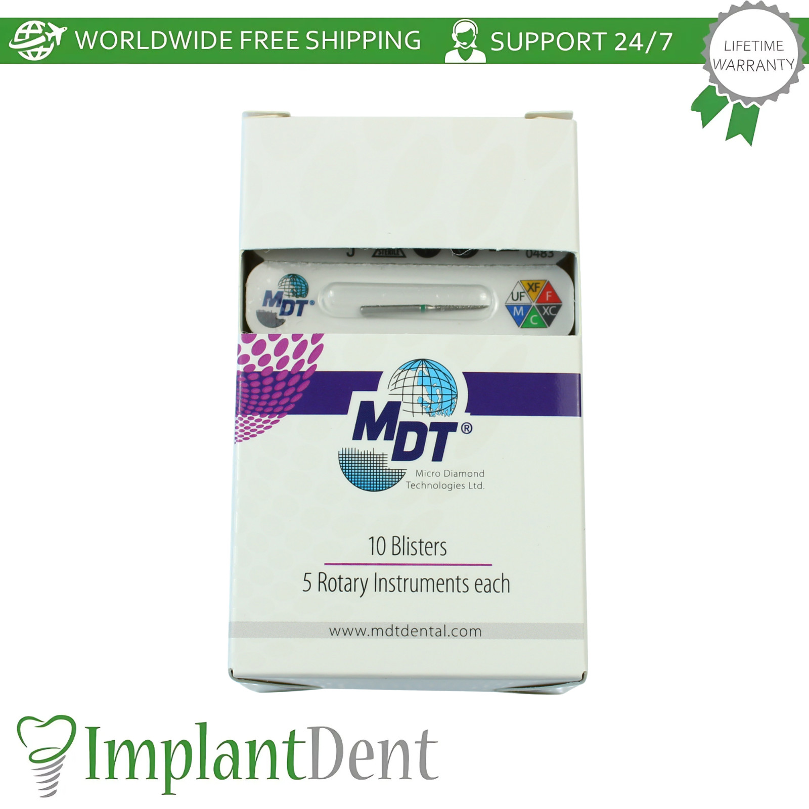 Dental MDT Pointed Cone FG Diamond Burs 166 Refining Detailed Surfaces