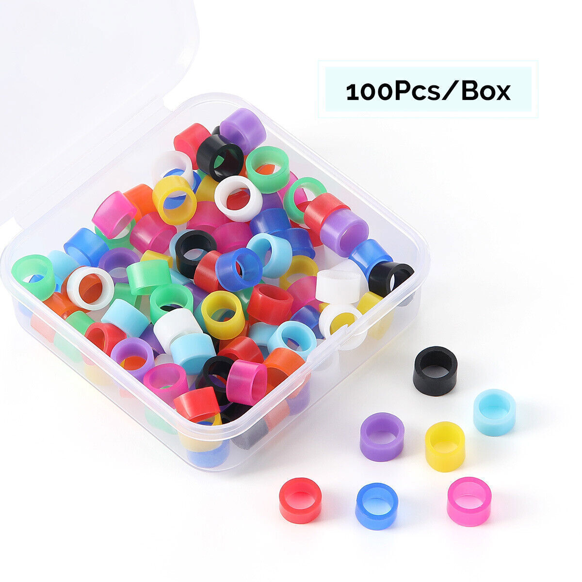 100 Pcs/Box Dental Color Code Rings Silicone Instrument Small/Large Assorted