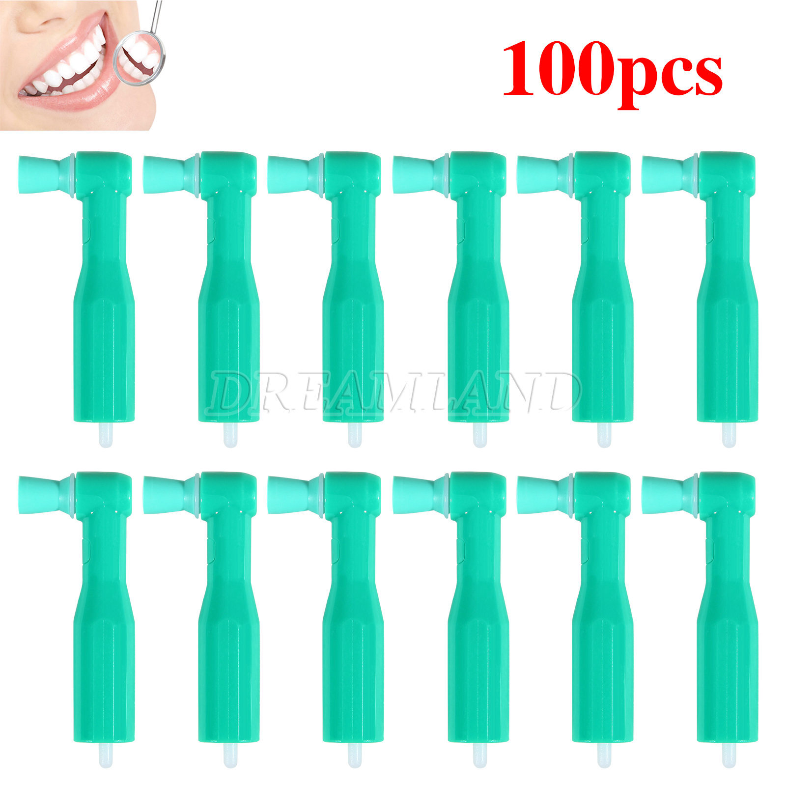 Dental Disposable Prophy Angles Blue/Green Cup 90° Latex Free 100 pcs
