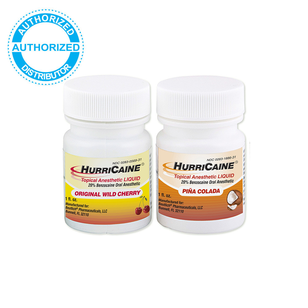 Beutlich HurriCaine Topical Anesthetic Liquid 20% Benzocaine Oral Anesthetic 1oz