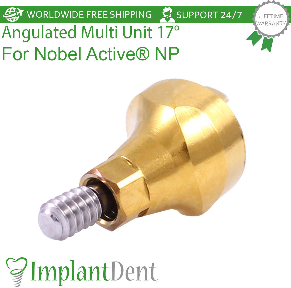 5x Dental Angulated Multi Unit 17° Prosthetic Narrow Platform (NP) Hex 2.25mm