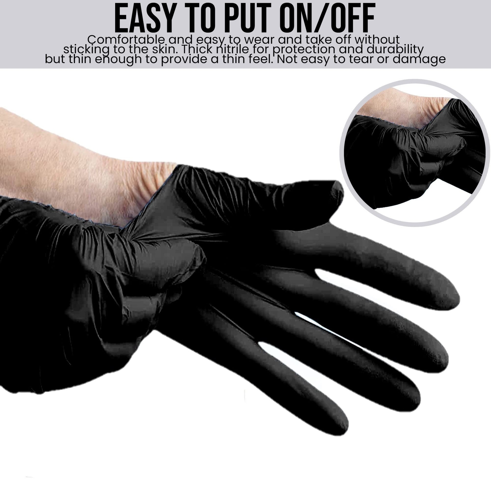 Emerald 6103, 10 Boxes, Black Nitrile Gloves, XL, Latex & Powder Free, Superior.