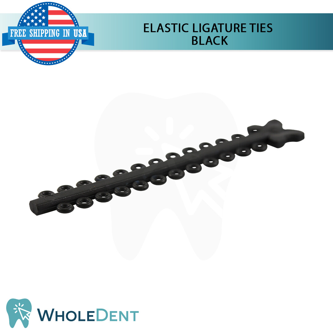 Orthodontic Dental Elastic Ligature Modules Black Brackets Tooth Morelli