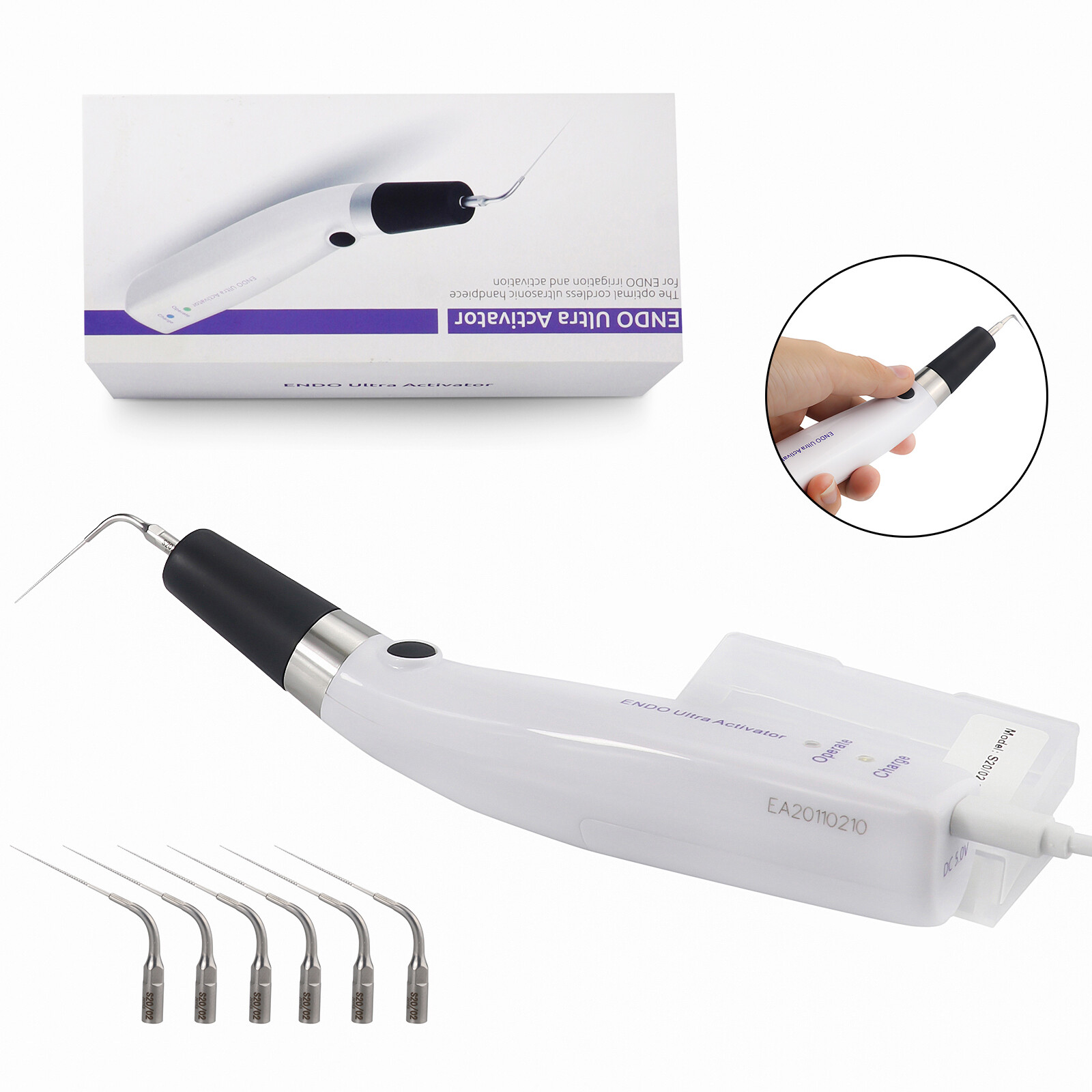 Wireless Dental Endo Ultrasonic Activator 6 Tips USB Ultra Irrigator Root Canal