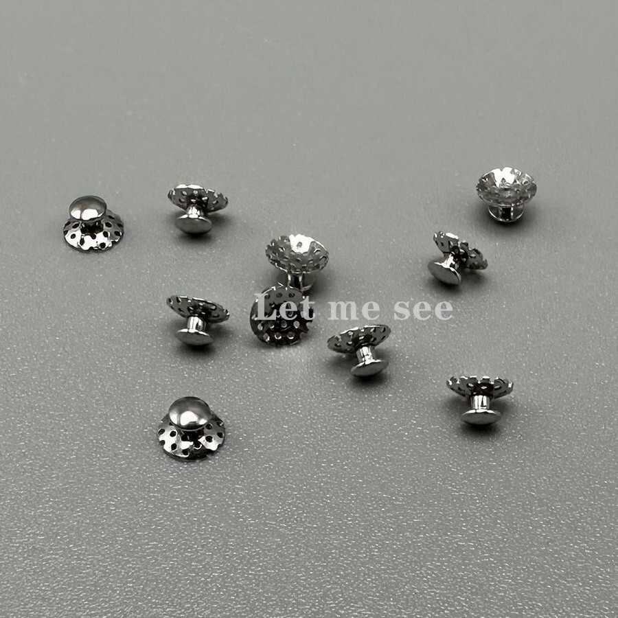 Denal Orthodontic Round Perforated Hollow Lingual Buttons with Bondable Holes