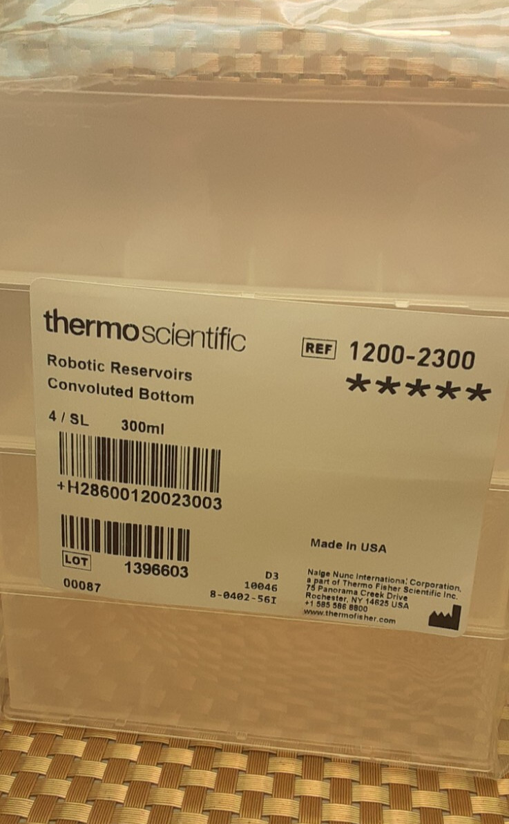 THERMO 300mL Robotic Reservoirs Convoluted Bottom (sealed pk of 4)1200-2300