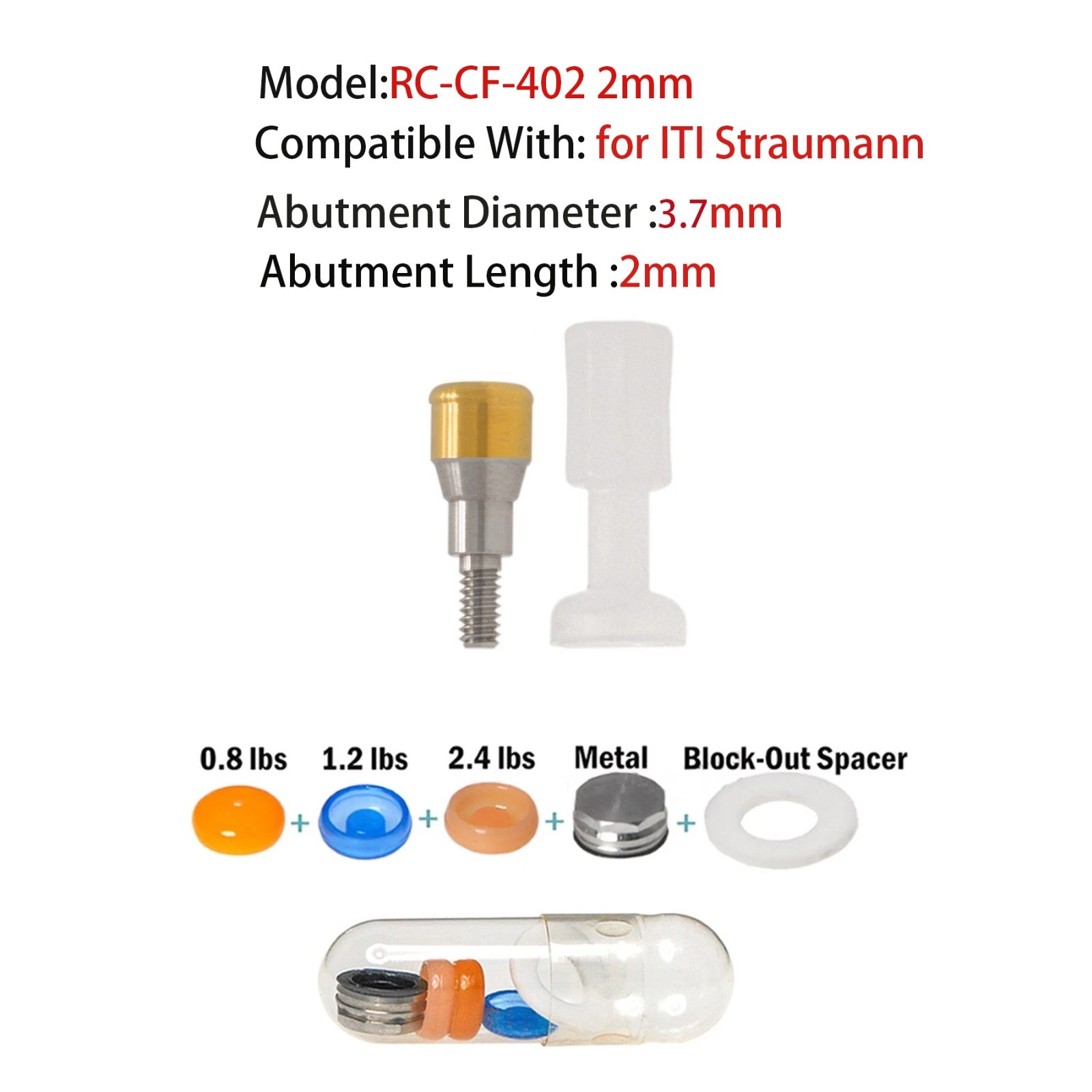 Locator Abutment & Retention Caps Compatible Straumann Bone Level Narrow/Regular