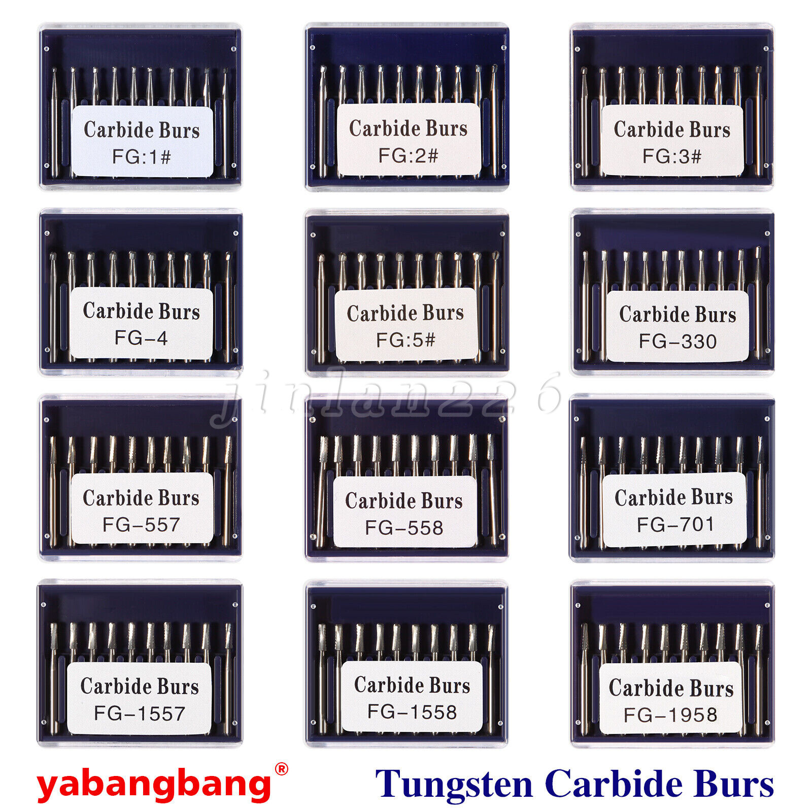 Dental Carbide Burs FG 330 245 1-5 701 Bur High Speed Pear Domed Taper Fissure