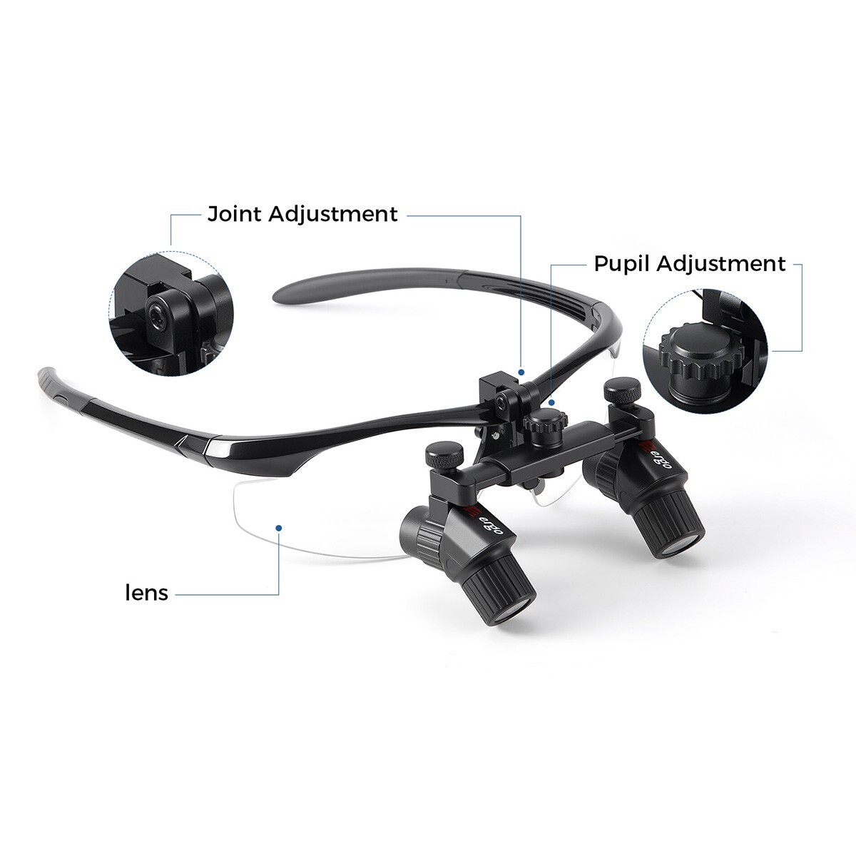 Dental Surgical Ergo Loupes Medical Magnifier Binocular 4.0X /5W LED Headlight