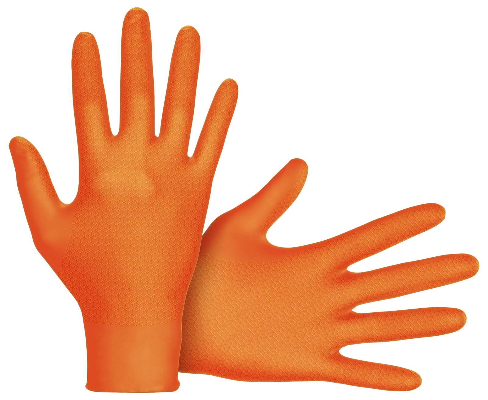 Extra Large Orange Nitrile Disposable Gloves Astro Grip Exam Grade 100 Count