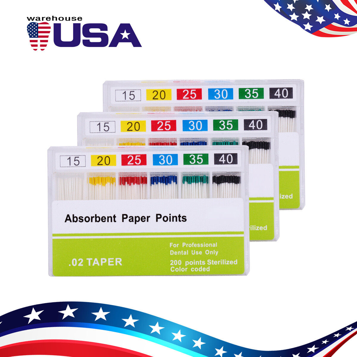AZDENT Dental Gutta Percha Points Absorbent Paper Points Root Canal Endodontic