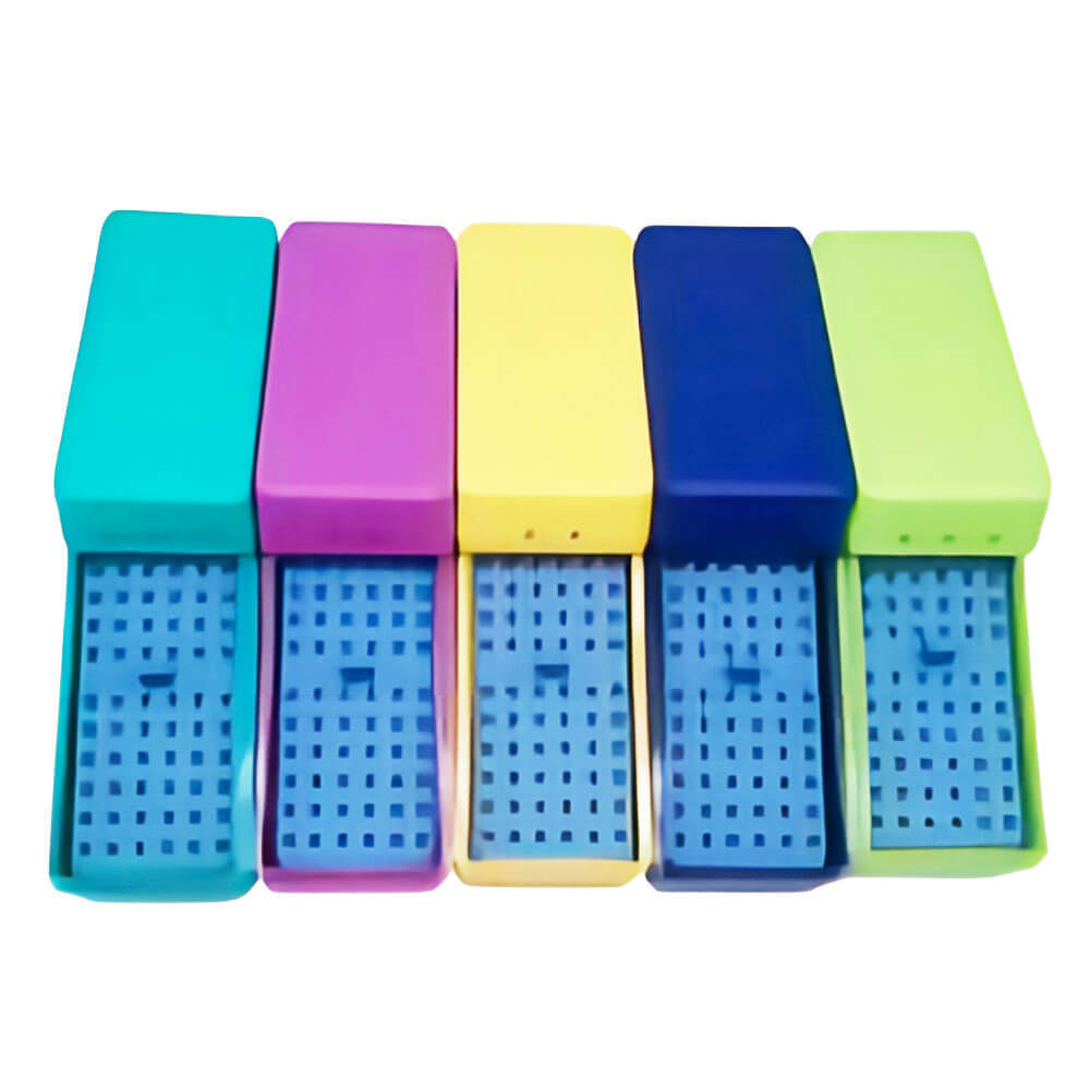 Dental 72 Hole Endo Block Sterilization Organizer File Holder Container Yellow