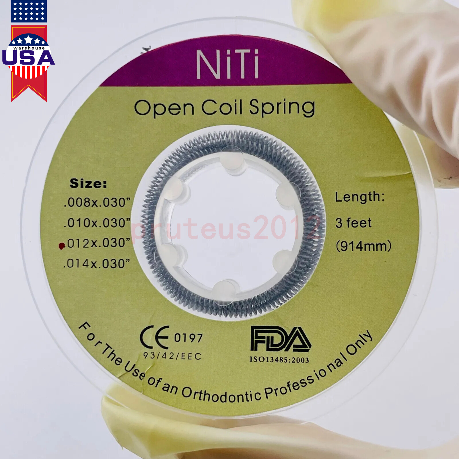 Dental Orthodontic Niti Open Coil Spring Spool Dia.012 *030 » inch 914mm 1 Roll