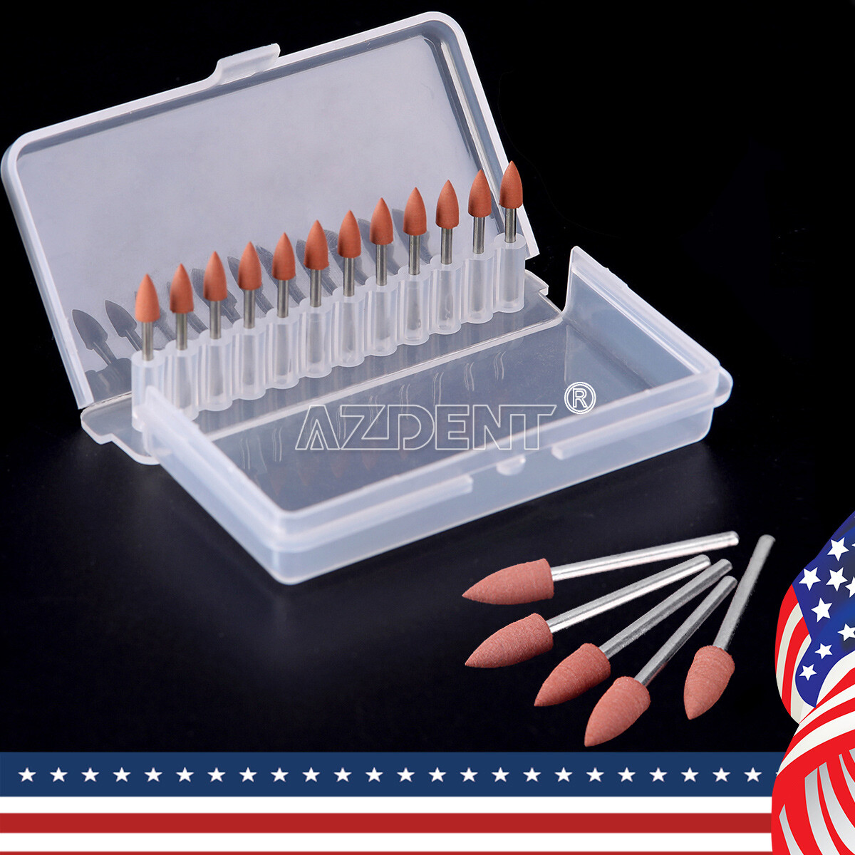 US 5 kits Dental 0413 Brownie Polishers Friction Grip FG Mini Points 1.6mm Sale