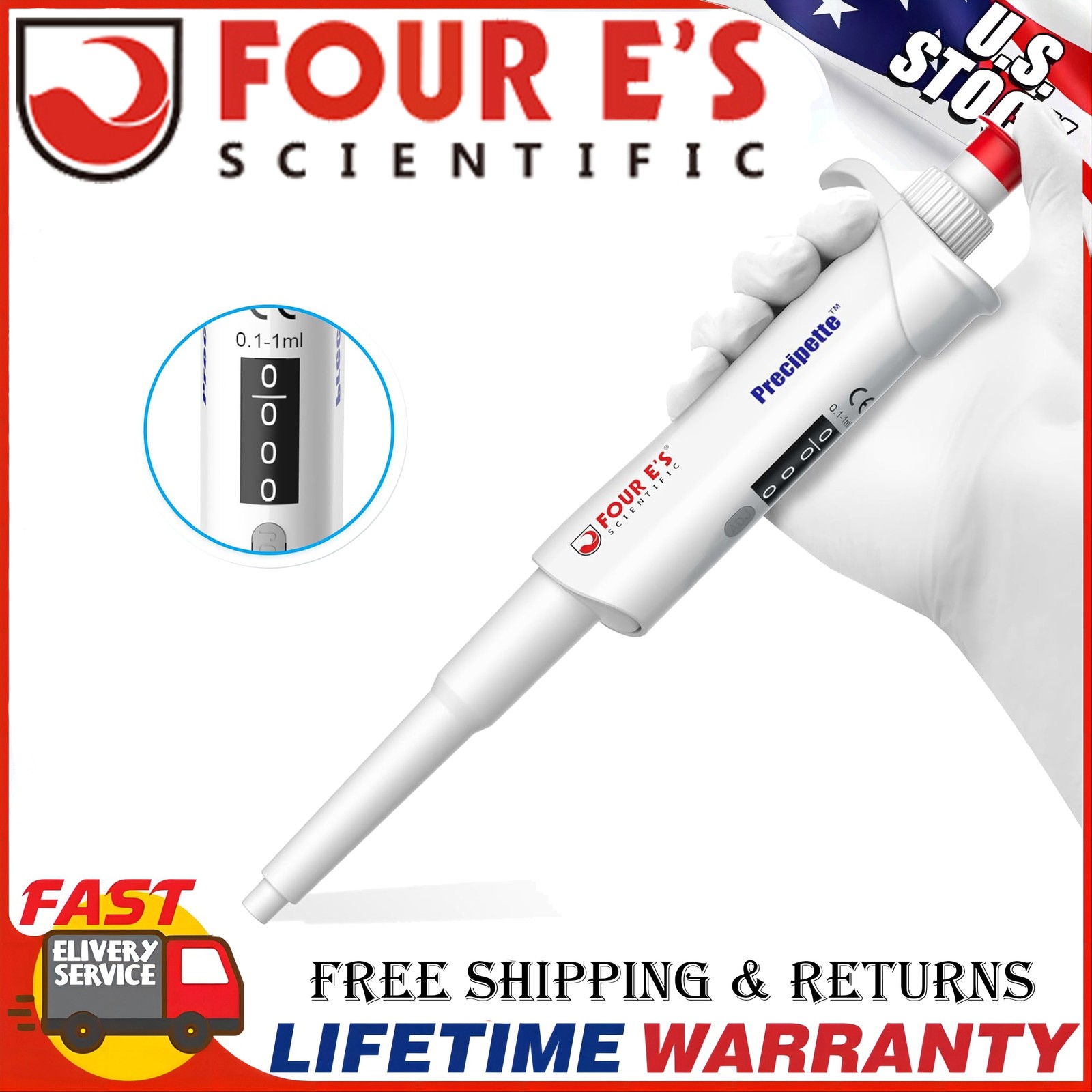Adjustable Volume Single Channel Pipette Micropipette Pipettor Holder 0.1ul-10ml