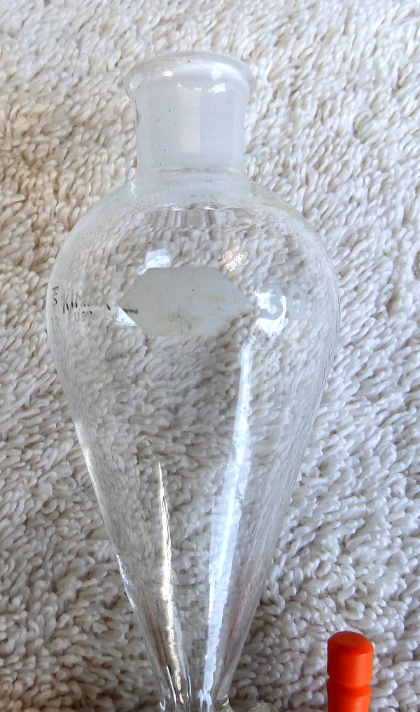 Two Lab Glass Separatory Funnels Telfon Glass Stopcock Ace Glass Inc.