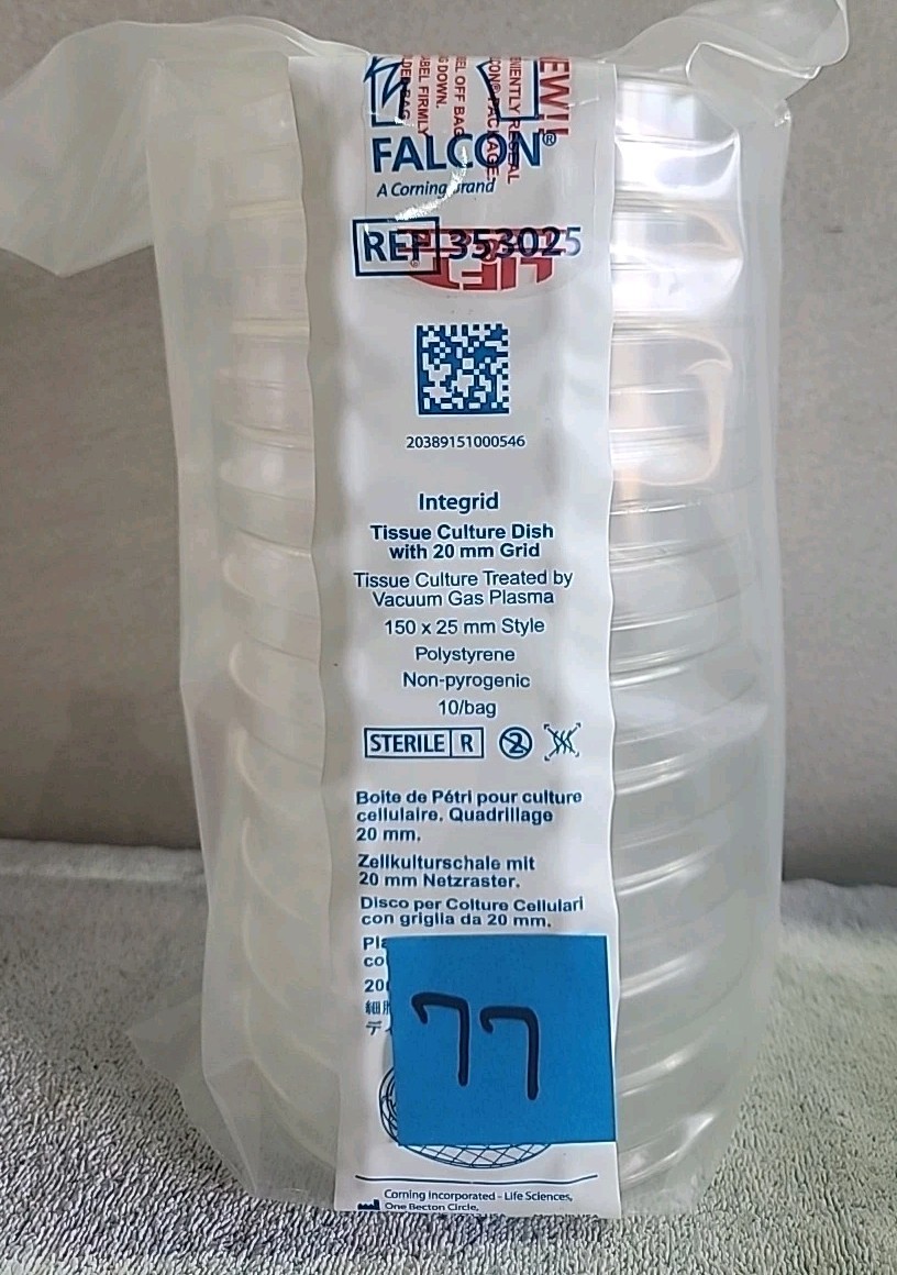 BD Falcon Tissue Culture Dish – 150mm w/20mm Grid. Case of 100 (Ref: 353025)