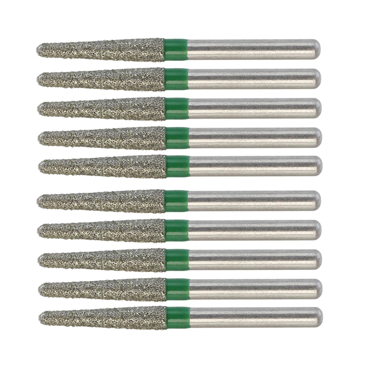 Diamond Bur 856/018C Round End Taper Coarse Friction Grip High Speed Green 50PCS