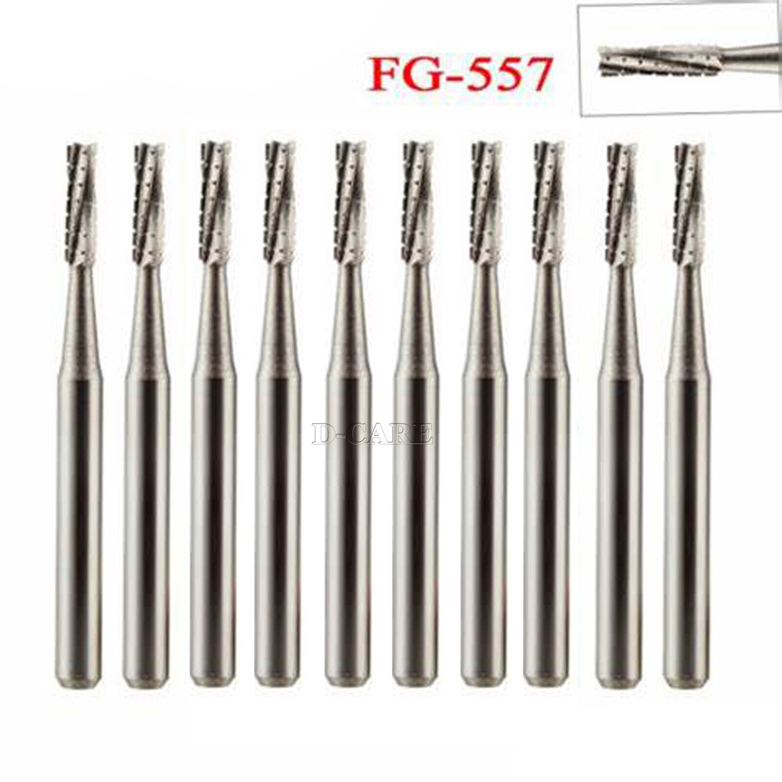 1-10 Box Dental FG HP Tungsten Carbide Burs Round Type For High Speed Handpiece