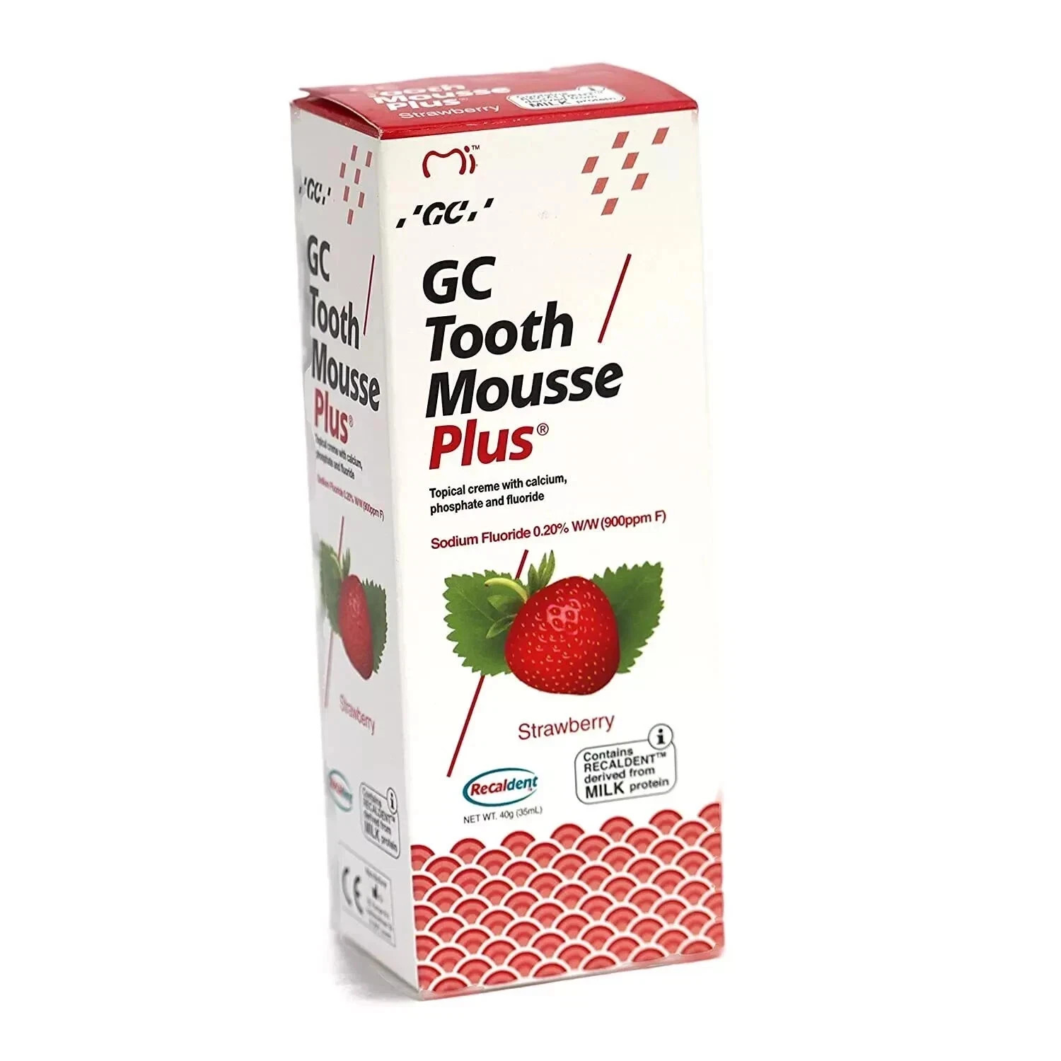 5X GC Tooth Mouse Plus Topicl Toth Crème Strengthn Toth Surface Strawberry Flavr
