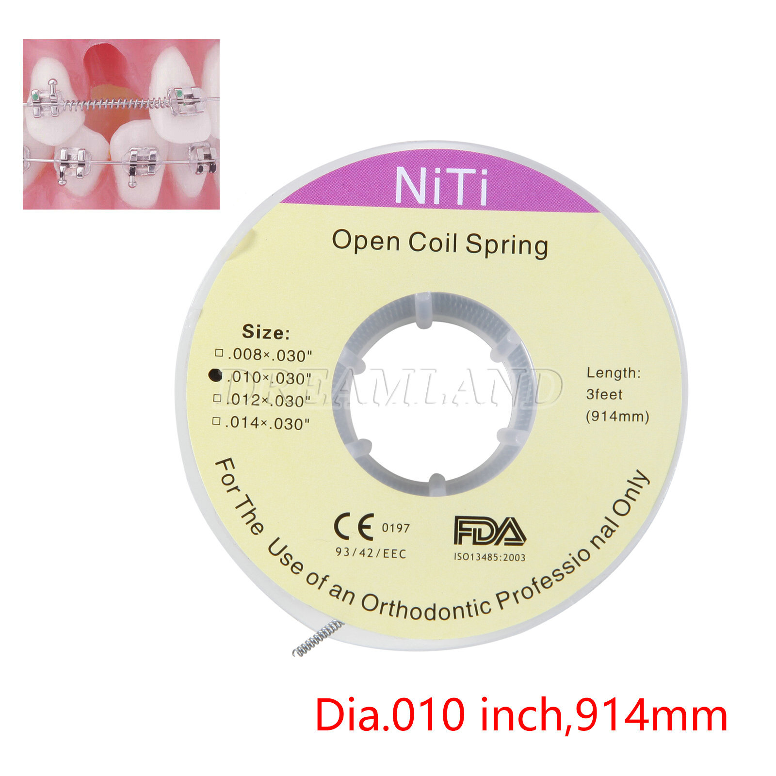 1 Pack Dental Orthodontic Niti Open Coil Spool Springs 010*030″