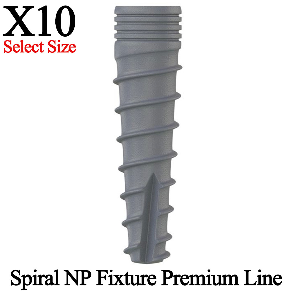 10pcs Dental Spiral Narrow Platform Fixture Ø3.0mm Premium Line Slim Int Hex 2.0