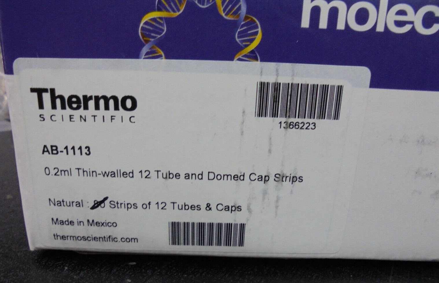 Thermo Scientific AB-1113 0.2ml Thin Walled 12 Tube and Domed Cap Strips
