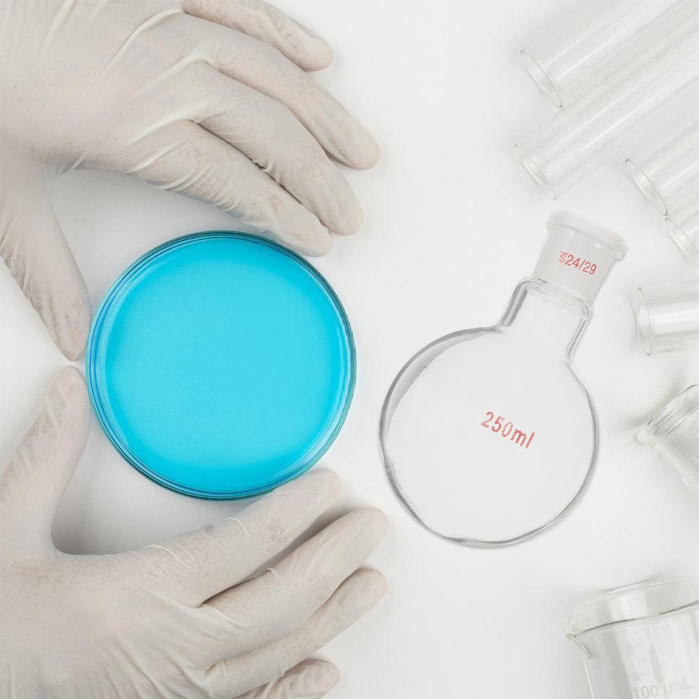 1Pcs Assorted Color Glass Flask Durable Single Neck Round Bottom for Lab Storage