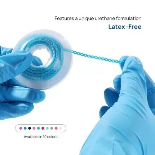 10Rolls Dental Orthodontic Elastic Power Chain Rubber Bands Ligature Chain Long