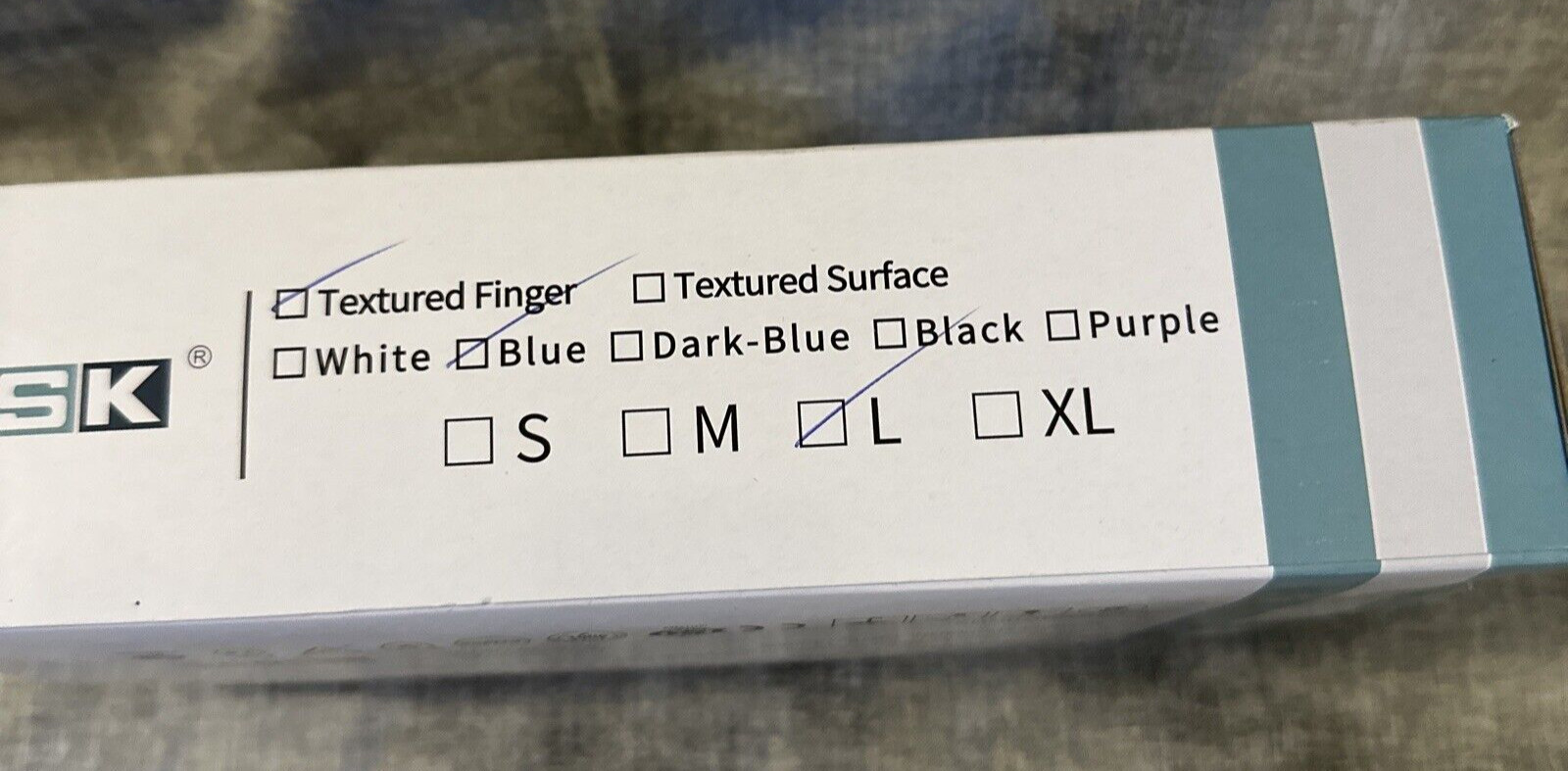 HSK 100 Count Blue Medical Nitrile Gloves Examination Powder Latex Free Large