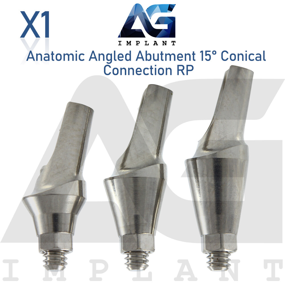 Titanium Anat0mic Angled Prosthetic 15° Regular Platform RP Int Hex 2.65mm