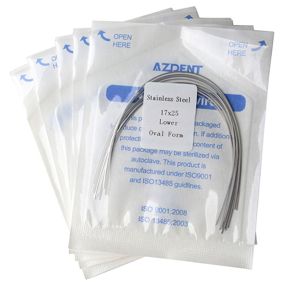 AZDENT Dental Orthodontic Stainless Steel Rectangular Arch Wires Ovoid Form