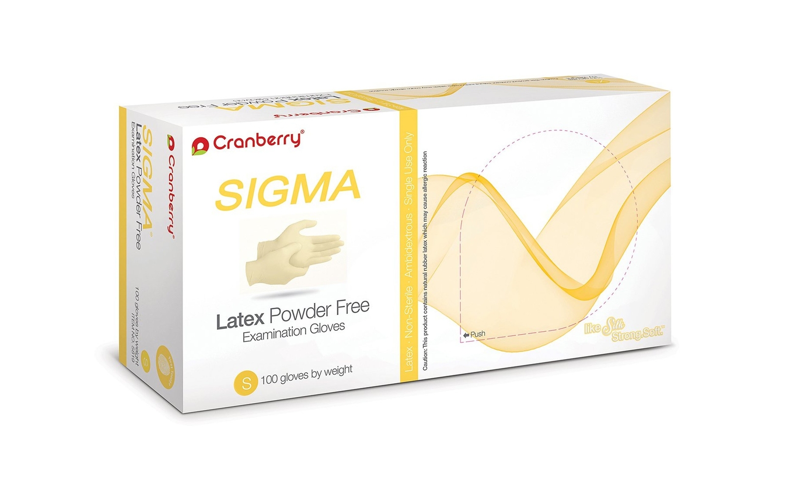 Cranberry USA Cranberry Sigma Latex Exam Gloves, Case of 1000, Small, 4.5 Mil