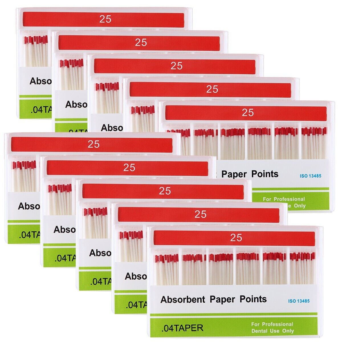 10Packs Dental Absorbent Paper Points Fit Endodontic Root Canal Taper 0.04 25#