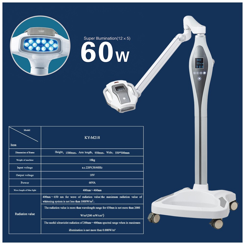 60W Dental LED Bleaching System Teeth Whitening Lamp with Double Screen 12 LEDs
