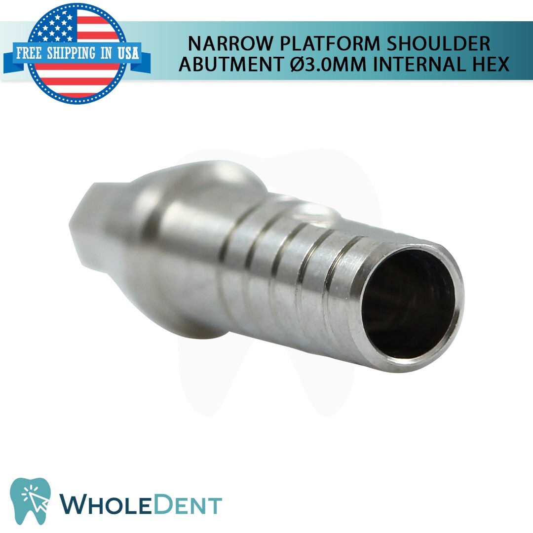 10x Narrow Platform Int Hex 2.0mm Straight Shoulder Abutment Dental Ø3.0mm