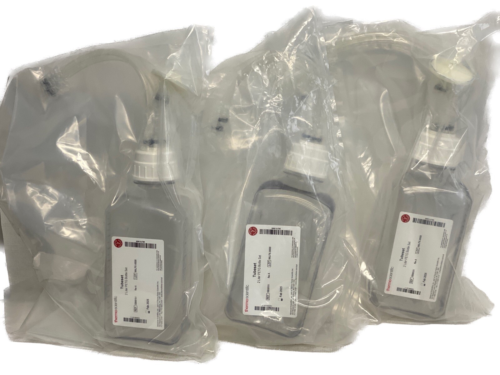 (3 Pc) THERMO SCIENTIFIC 2L PETG Single-Use Bottle Assembly 3-Port Cap SB00010-I
