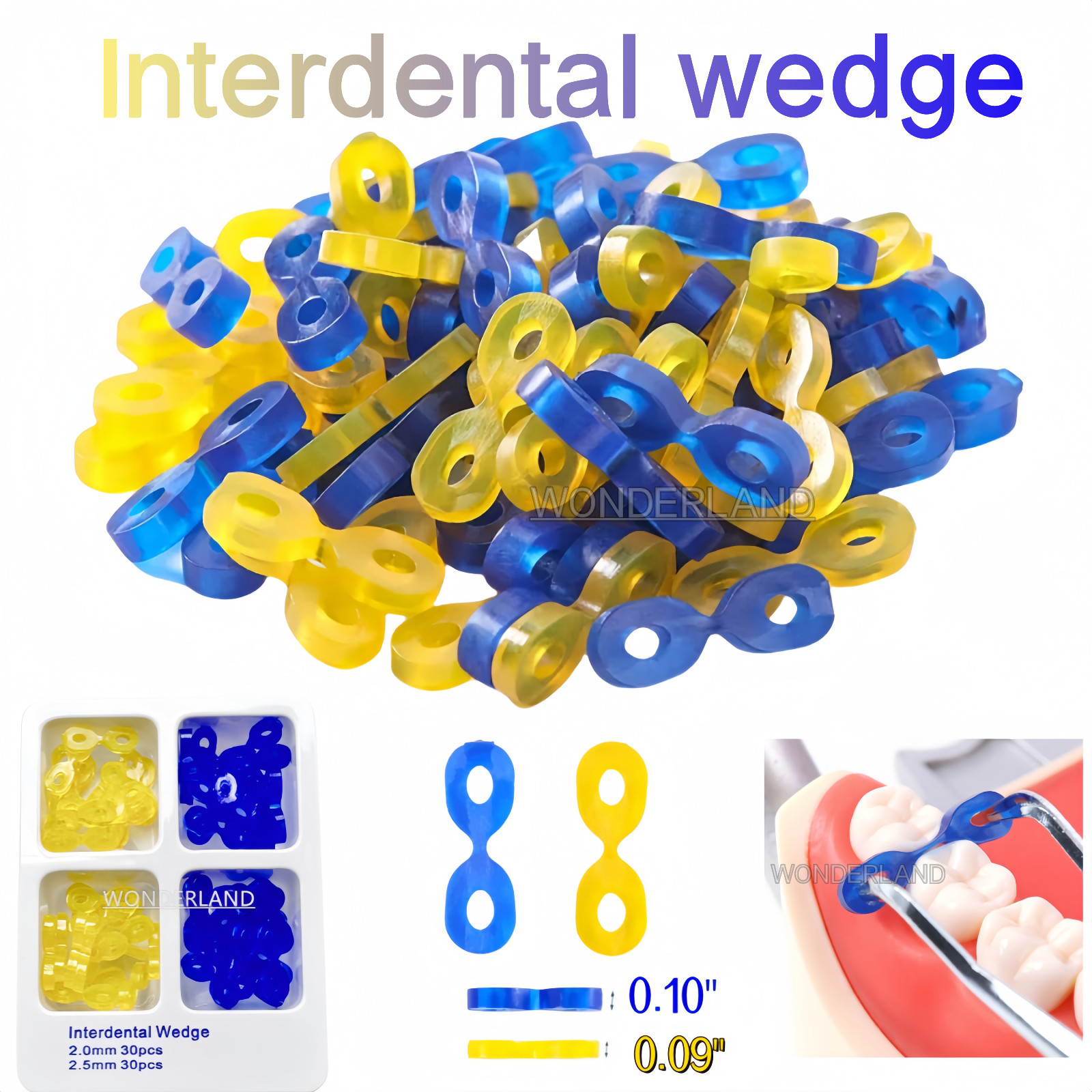 Dental Wedges Elastic Rubber Teeth Separator Fixing Wedge For Tooth Gap Fixation